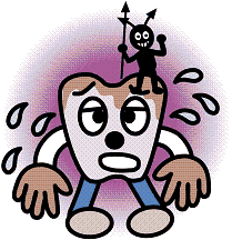 歯磨きを怠り虫歯になるイラスト